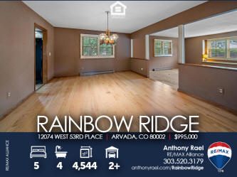 ARVADA HOME FOR SALE: 12074 West 53rd Pl | Arvada CO 80002 Custom Home in The Rainbow Ridge Neighborhood