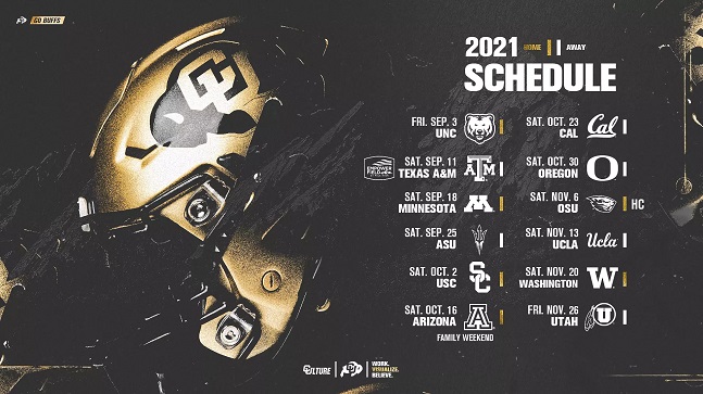 2021 Colorado Buffaloes Football Schedule